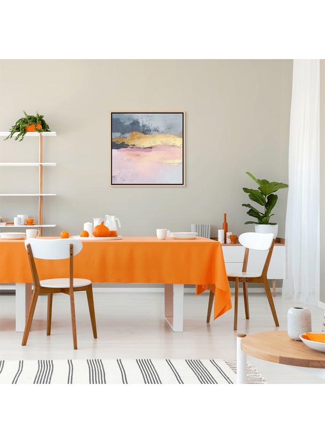 آرت دیکور  لوحة فنية جدارية مؤطرة من القماش باللون الذهبي، عمل فني تجريدي حديث مربع الشكل مع طباعة ذهبية مميزة، ديكور جداري لغرفة النوم وغرفة المعيشة والمكتب، هدية - Image 4