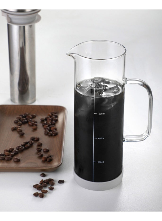 HOMESTAR Cold Brew Coffee Maker with Airtight Lid, Stainless Steel Filter, Glass Pitcher for Iced Coffee & Tea, 800ml - Image 4