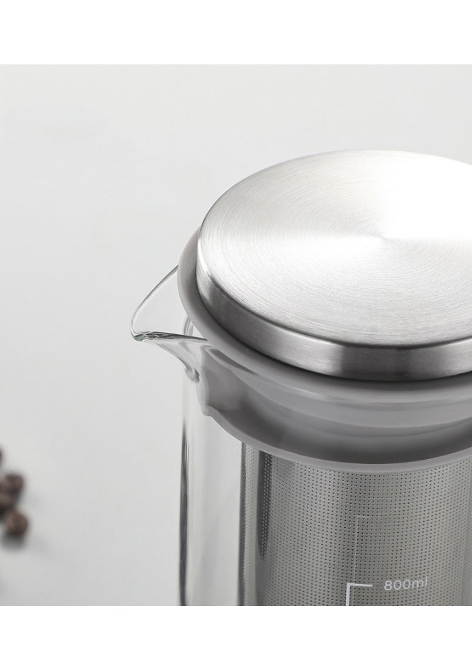 HOMESTAR Cold Brew Coffee Maker with Airtight Lid, Stainless Steel Filter, Glass Pitcher for Iced Coffee & Tea, 800ml - Image 2