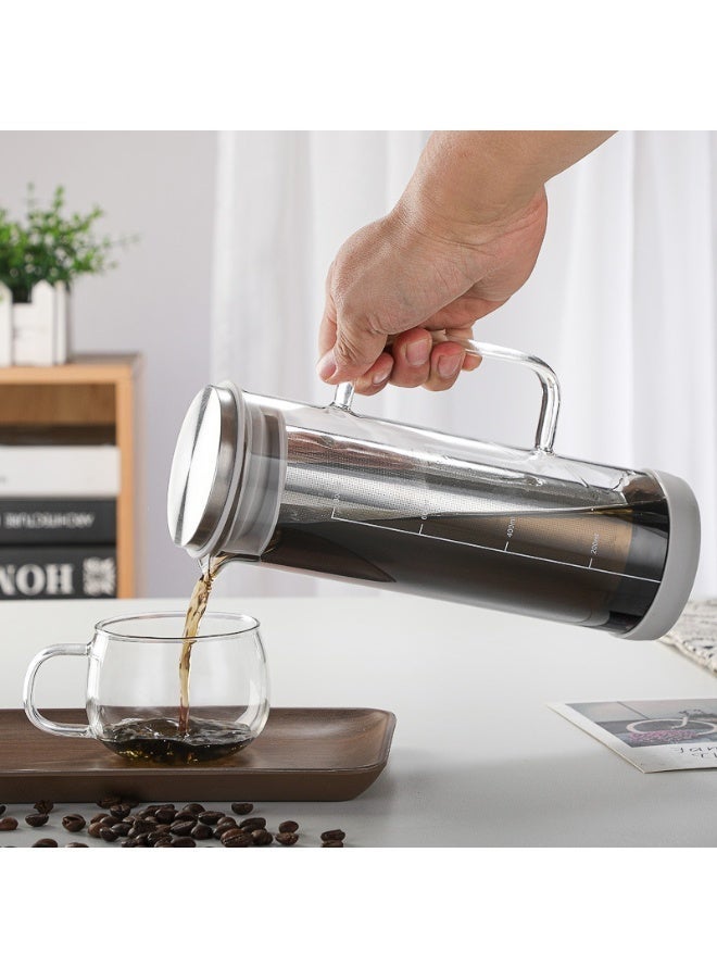 HOMESTAR Cold Brew Coffee Maker with Airtight Lid, Stainless Steel Filter, Glass Pitcher for Iced Coffee & Tea, 800ml - Image 3