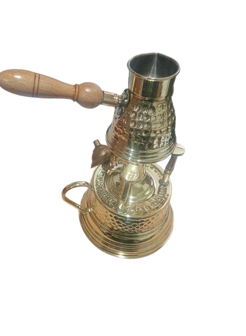 Kanka Turkish Coffee set,2 Pieces Of Pure Copper Stove, Coffee Pot Embossed Round Tra,BIG SIZE - Image 1