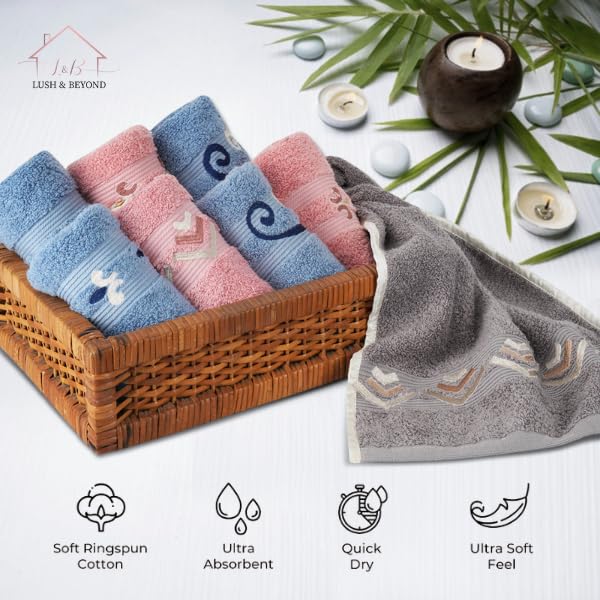 LUSH & BEYOND Lush and Beyond, 500 GSM Hand Towel Set of 1| 100% Cotton |Ultra Soft, Absorbent & Quick Dry Towel for Gym, Pool, Travel, Spa and Yoga, Size 26X14 inches (White.) - Image 2