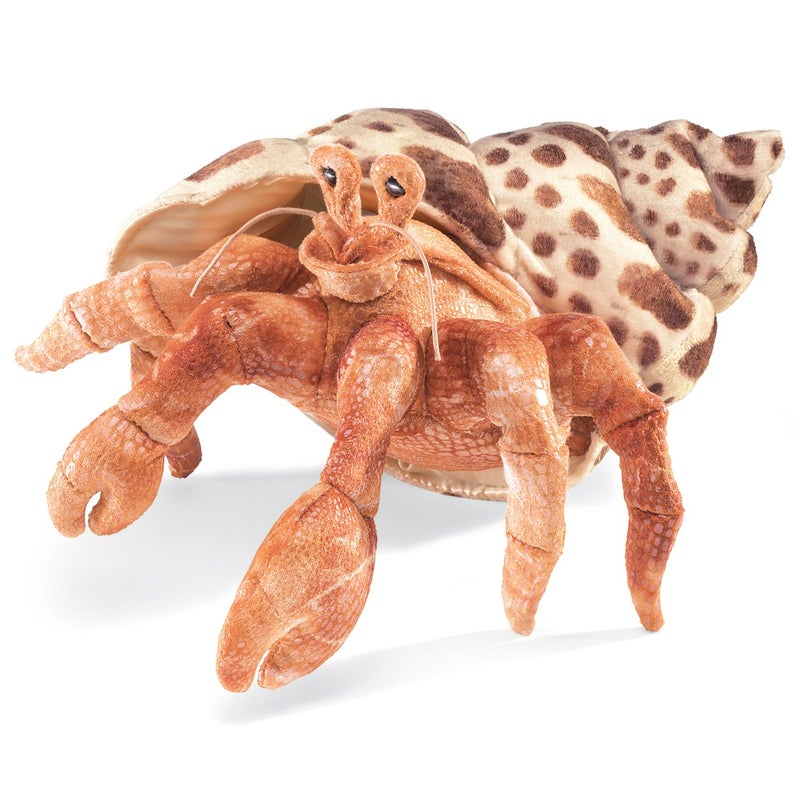 Folkmanis Hermit Crab Hand Puppet, Orange; Cream; Brown, 1 EA - Image 1