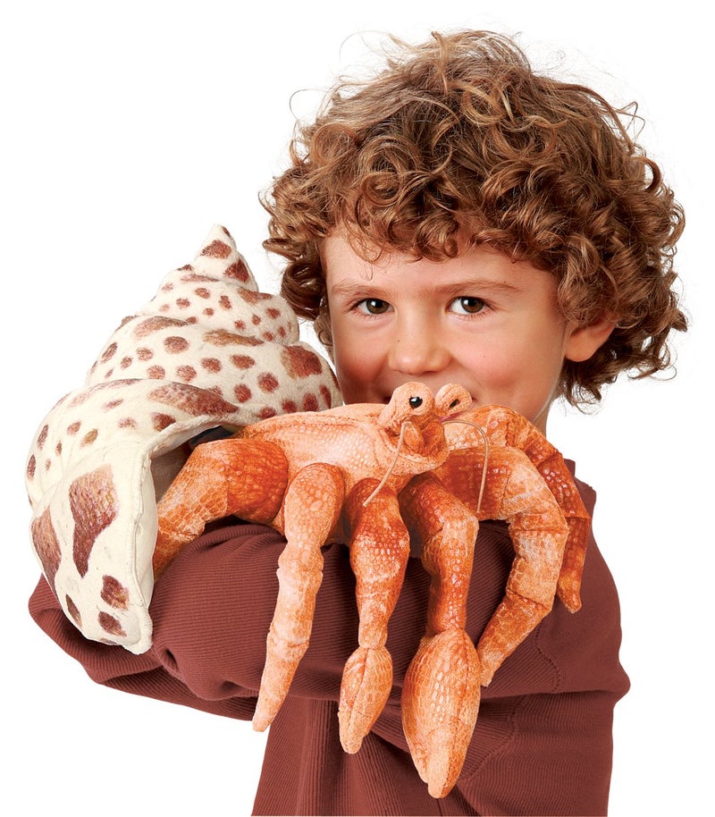 Folkmanis Hermit Crab Hand Puppet, Orange; Cream; Brown, 1 EA - Image 3