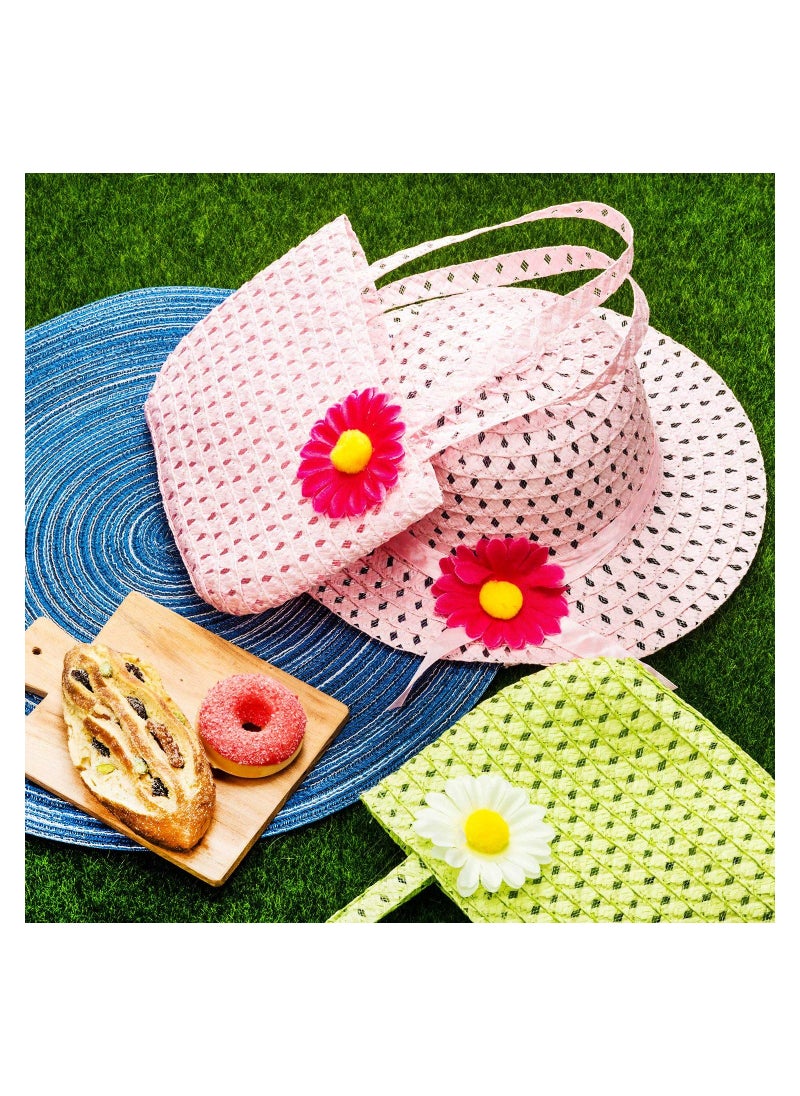 KASTWAVE 9 Pcs Girls Tea Party Set Includes 9 Purses and 9 Sunflower Hats, Girls Tea Party Dress Up Play Set for Little Girls Kids Children Playtime Birthdays Accessories  - Image 5