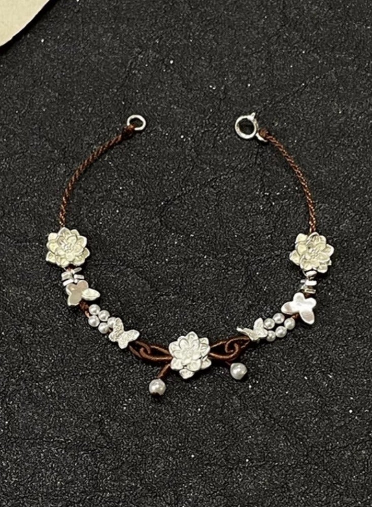 Zuyin Lotus Woven Rope Bracelet with New Chinese Unique Design Feeling Hand Rope 2024 New Light Luxury and Exquisite Handicrafts  - Image 2