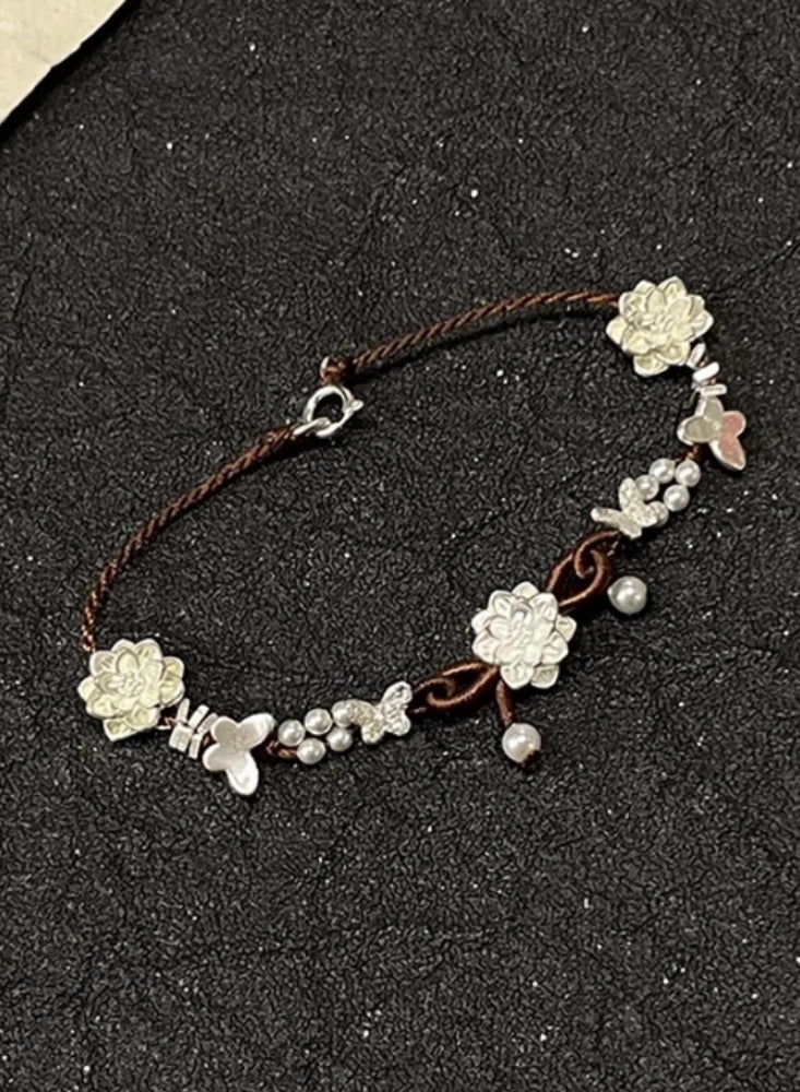 Zuyin Lotus Woven Rope Bracelet with New Chinese Unique Design Feeling Hand Rope 2024 New Light Luxury and Exquisite Handicrafts  - Image 3