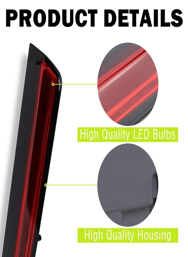 Lqito مصباح الفرامل الثالث Lqito LED كامل، خلفي مركزي، مقاوم للماء، مثبت في الأعلى، متوافق مع سيارات شيفروليه تاهو 2015-2020، وشيفروليه سابربان 2015-2020، وسابربان 3500 HD 2016-2019، رقم القطعة البديلة: 923-116 22783104 - Image 2