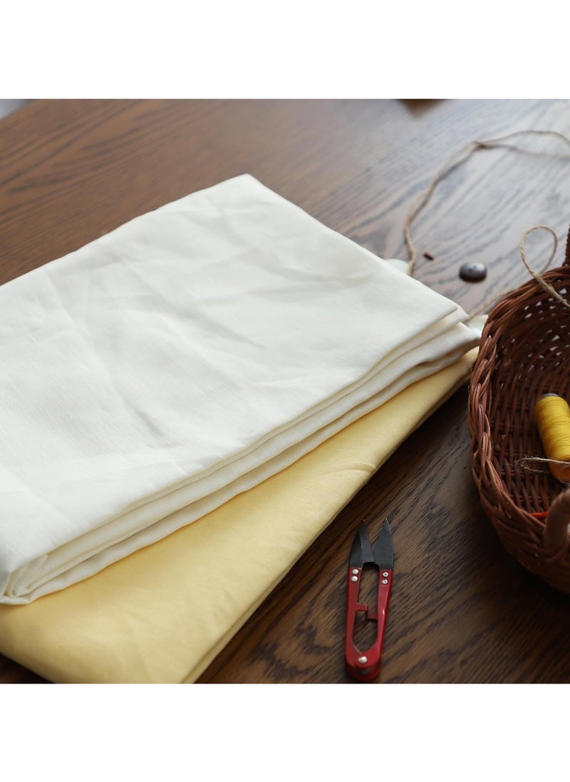 JewelOnPalette 100% Pure Linen Fabric, 58" Wide Linen Material for Cut by The Yard for Dress, Blouse, Shirt, Craft and Embroidery - White  - Image 2