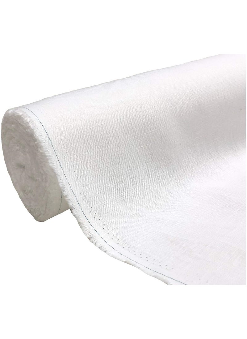 JewelOnPalette 100% Pure Linen Fabric, 58" Wide Linen Material for Cut by The Yard for Dress, Blouse, Shirt, Craft and Embroidery - White  - Image 3