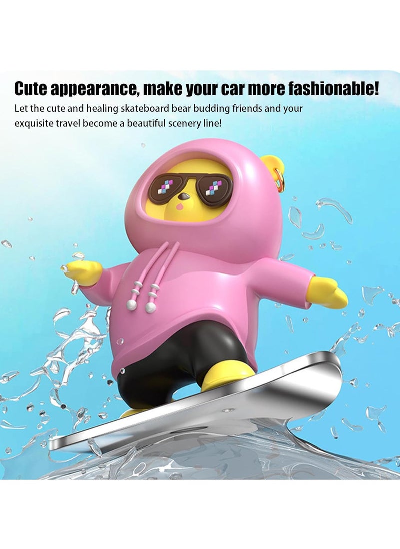 Cutie Cute Car Skateboard Sliding Teddy Ornaments Funny Sliding Bear Cute Car Deshboard Decorations Interior Decoration Accessories  - Image 4