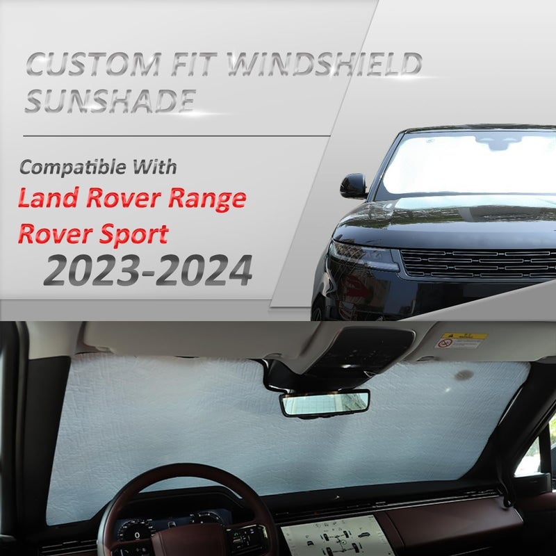 JONKOKO Car Windshield Sunshade Custom Fit for Land Rover Range Rover Sport 2023-2024 Foldable Sun Shield Reflective Polyester Sun Visor Cover Block Heat,UV Rays Sun Visor Protector (Style B) - Image 3
