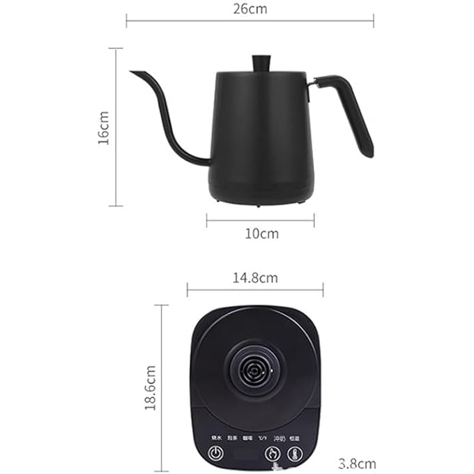 Jectse Smart Electric Gooseneck Kettle Temperature Control Quick Heating Stainless Steel Pour Over Tea Coffee Kettle Auto Shut Off Insulation Tea Pot - Image 3
