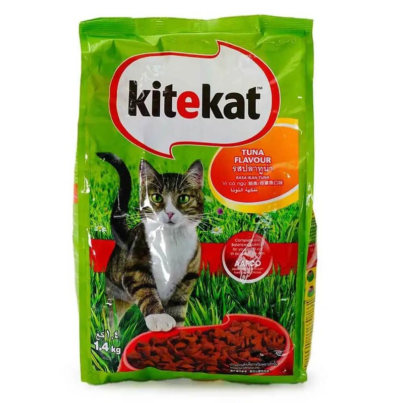 KITEKAT Dry Cat Food, Tuna Flavour for Adult Cat- 1.4kg