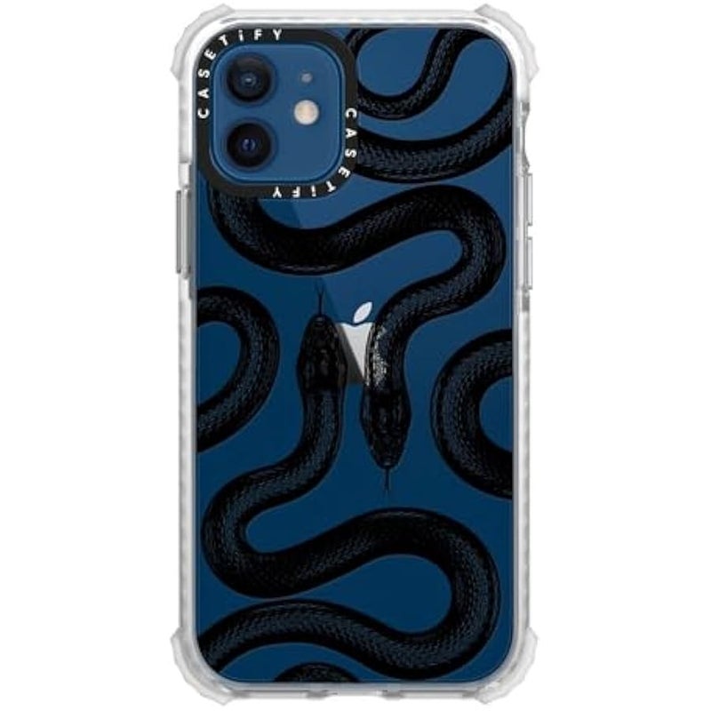 Casetify Ultra Impact iPhone 12 Case 【4X Military Grade Drop Tested / 11.5ft Drop Protection】 - Black Kingsnake - Glossy Frost - Image 4