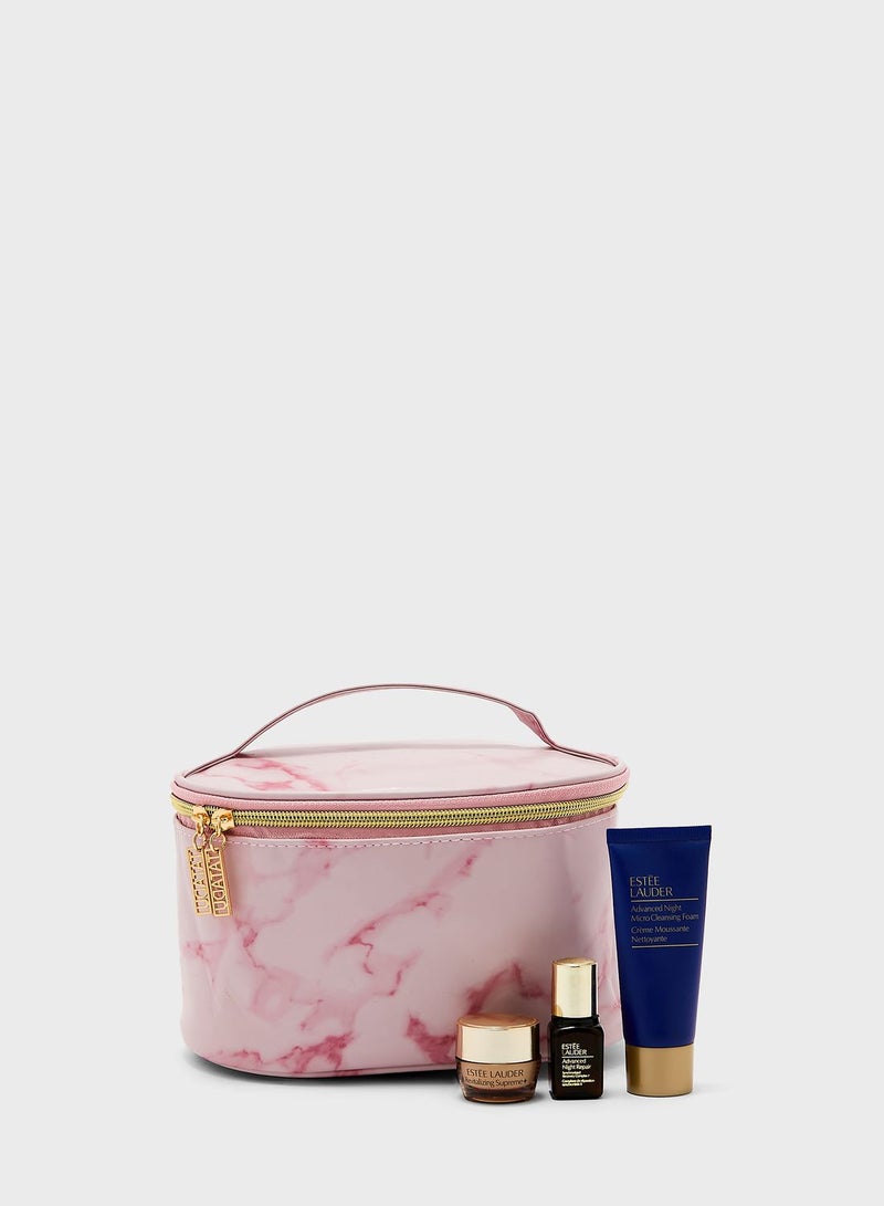 ELLA Marble Print Makeup Bags Set - Image 2