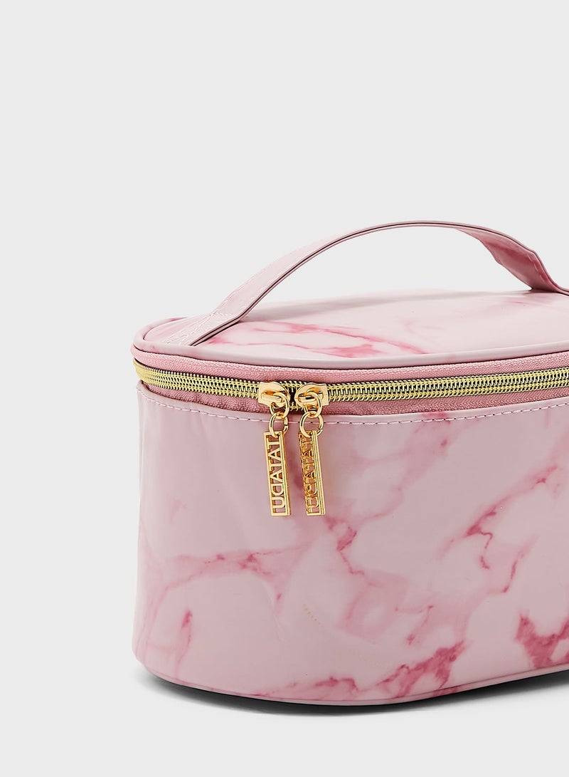 ELLA Marble Print Makeup Bags Set - Image 5