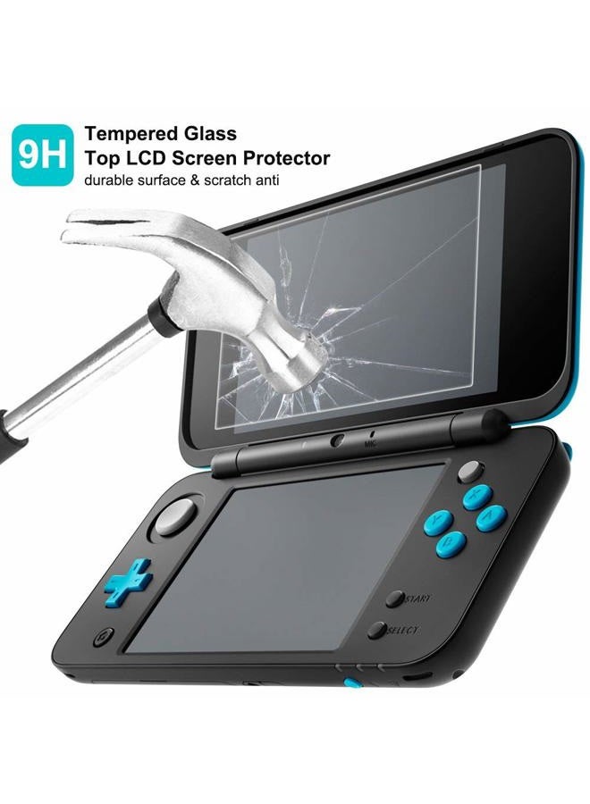 AFUNTA Hard Case for NEW Nintendo 2DS XL with 2 Packs Screen Protector, Anti-Scratch Crystal Clear Case, with 4 Pcs Tempered Glass Protective Films for Top and Bottom Screen - Image 4