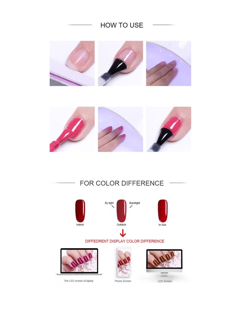 ني جولي طقم طلاء أظافر جل – 6 ألوان بتقنية الـ UV/LED | يجف سريعًا، طويل الثبات، لطيف على البشرة – مجموعة مثالية لتصميم الأظافر في المنزل أو كهدية أنيقة - Image 2