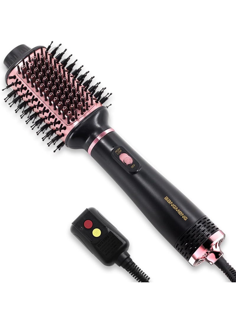 BANGMENG Blow Dryer Brush 4 in 1 Hair Dryer Styler for Medium Long Hair 25 Inch Oval Ceramic Barrel One Step Hot Air Brush for Blow Drying Straightening Volumizing Less Frizz More Shine 