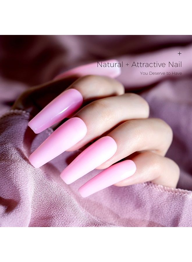 BURANO 5 in 1 Builder Base Gel 0.5 oz, Builder Gel for Nails Hard Gel Nail Extension Quick Building Gel, Builder Gel in a Bottle for Nail Pro & Beginner (HotPink) - Image 2