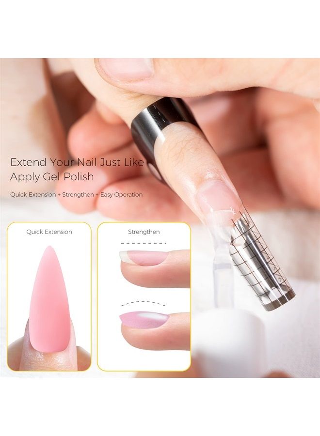 BURANO 5 in 1 Builder Base Gel 0.5 oz, Builder Gel for Nails Hard Gel Nail Extension Quick Building Gel, Builder Gel in a Bottle for Nail Pro & Beginner (HotPink) - Image 3