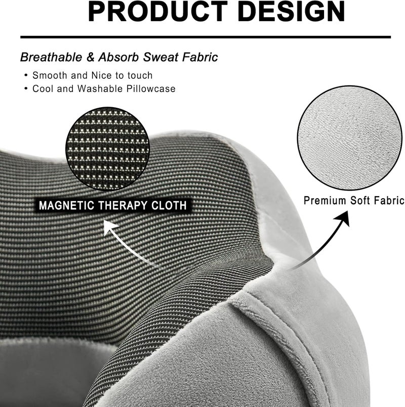 urnexttour Travel Pillow for Airplane-3 Pack Memory Foam Neck Pillows, Soft Support Travel Essentials for Travelling, Sleeping Rest, Car, Train and Home Use(Grey&Black&Blue) - Image 3