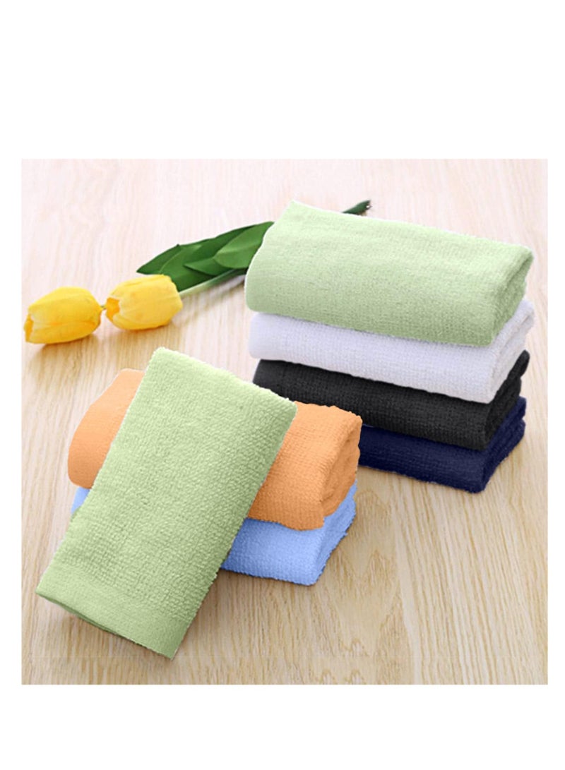Washcloths 24 Pack Multicolour Wash Cloths for Bathroom, Spa, and Gym Towel, Extra-Absorbent Flannel Face 100% Cotton(12x12), Color - Green, Beige, Light Blue, Dark Blue, White & Gray  - Image 3