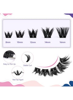 crislashes Lash Clusters Diy Eyelash Extensions 96Pcs Eyelash Clusters Mix816Mm Wispy Cluster Lashes D Curl Soft Eye Lash Clusters Reusable Individual Lashes For Self Application (Wispy02816)  - Image 3