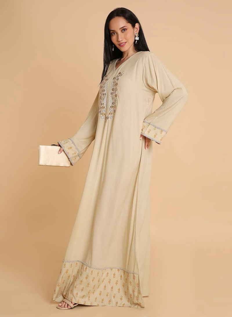 HANA & SARA Elegant and simple long arabic kaftan jalabiya dress - Image 5