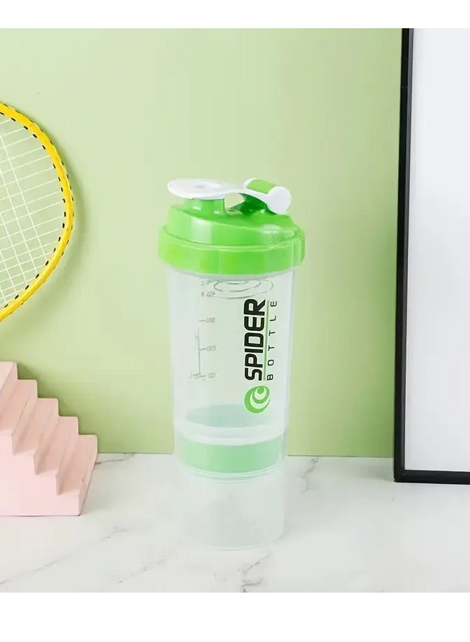 Shaker BOTTLE Portable Protein Shaker Bottle – Durable PP Material, Non-Slip Leak-Proof Design with 3-Layer Twist-Off Storage for Supplements, Pills, and Milkshakes – Perfect for Gym & Outdoor Fitness Enthusiasts (Assorted Colors) - Image 4