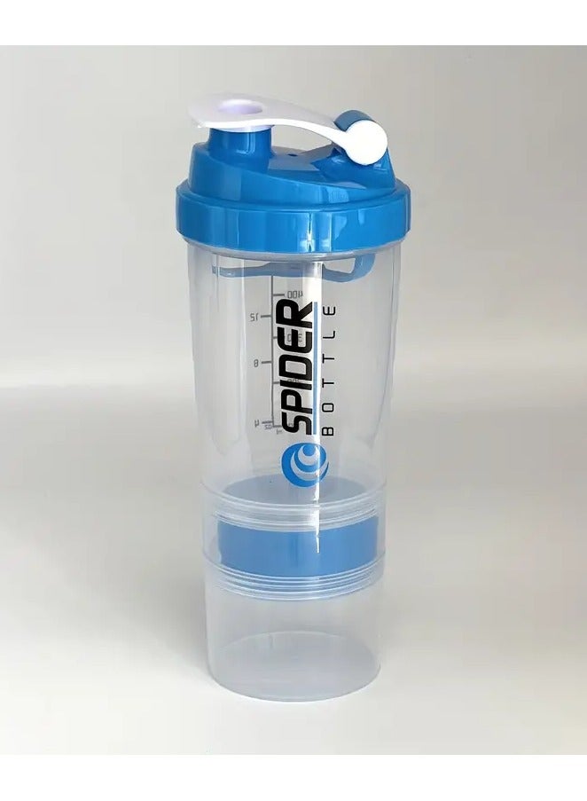 Shaker BOTTLE Portable Protein Shaker Bottle – Durable PP Material, Non-Slip Leak-Proof Design with 3-Layer Twist-Off Storage for Supplements, Pills, and Milkshakes – Perfect for Gym & Outdoor Fitness Enthusiasts (Assorted Colors) - Image 2