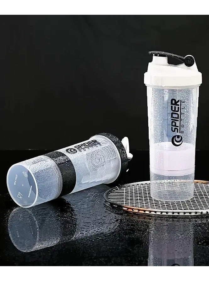 Shaker BOTTLE Portable Protein Shaker Bottle – Durable PP Material, Non-Slip Leak-Proof Design with 3-Layer Twist-Off Storage for Supplements, Pills, and Milkshakes – Perfect for Gym & Outdoor Fitness Enthusiasts (Assorted Colors) - Image 5