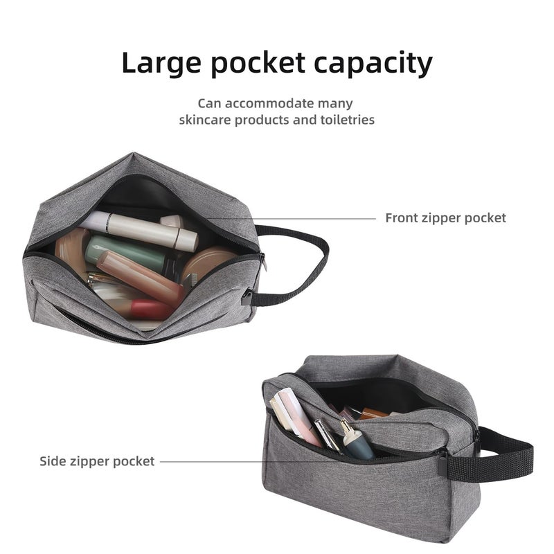 Icramsy Travel Toiletry Bag Toiletry Bag For Women Men Hanging Cosmetic Bag Travel Accessories For Women Men (Grey) - Image 4