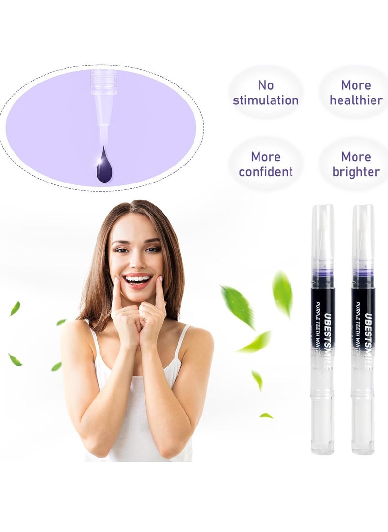UBESTSMILE 3 Pcs Purple Teeth Whitening Pen Purple Toothpaste for Teeth Whitening V34 Color Corrector Toothpaste Purple Toothpaste Whitening Teeth Whitening Kit for Sensitive Teeth with Pap  - Image 2