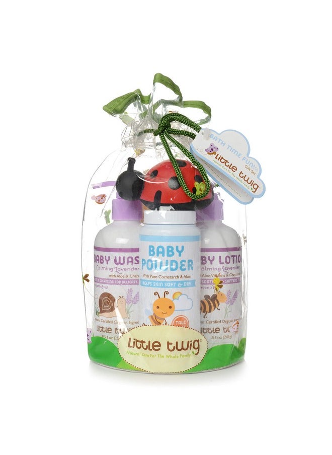 Little Twig Baby Basics Baby Powder Plus Baby Wash And Lotion Washcloth And Tub Toy Gift Set Lavender/Unscented 1.9 Pound  - Image 2