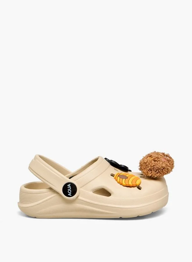أكوا Girls Bear Applique Clogs