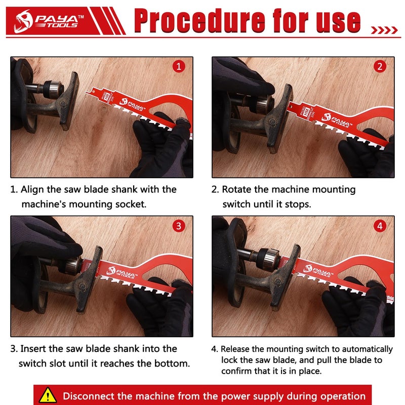 Paya Tools Demolition Masonry Reciprocating Saw Blade  Carbide Blades For Cutting Aerated Concrete And Hollow Brick 305Mm/12-Inch  2Tpi (2-Pack) - Image 4