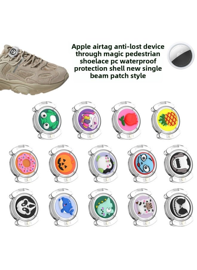 Generic - Suitable For Apple Airtag Anti-lost Wear Velcro Shoelace PC Waterproof Protective Shell Single Beam Patch-Color:Transparent Frog (Q95M) - Image 1