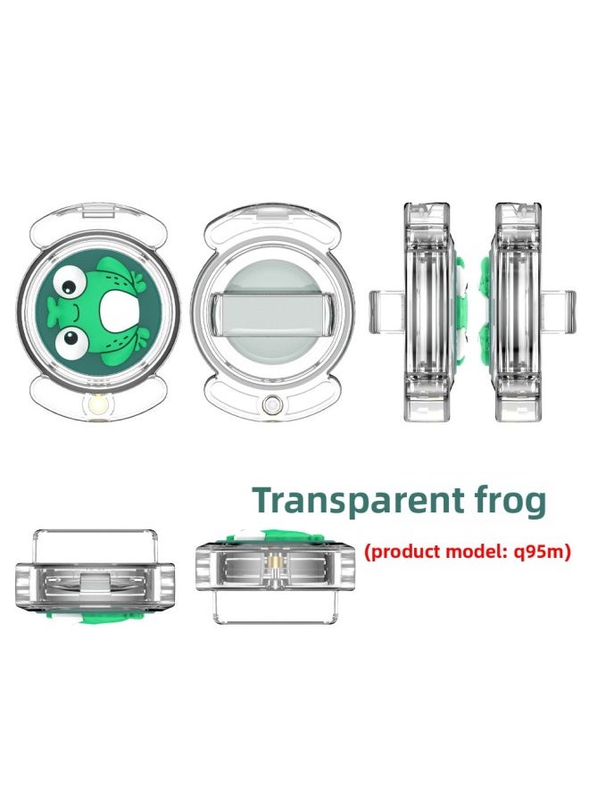 Generic - Suitable For Apple Airtag Anti-lost Wear Velcro Shoelace PC Waterproof Protective Shell Single Beam Patch-Color:Transparent Frog (Q95M) - Image 1
