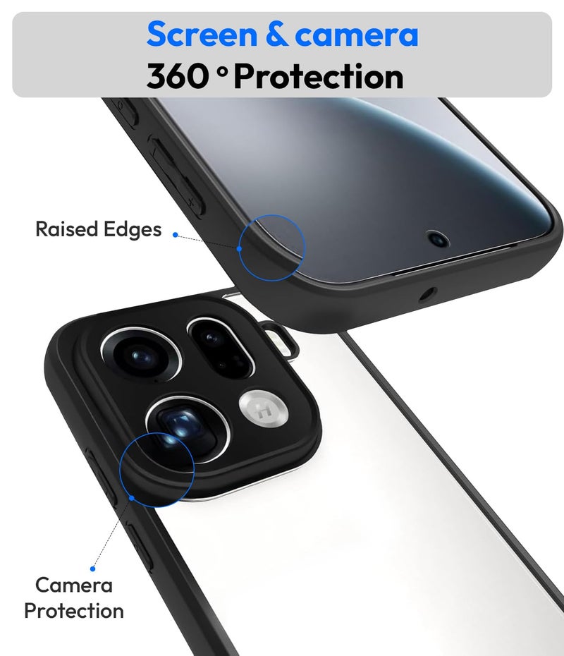 KAPAVER Essential Back Cover Case Compatible with Oppo Find X9 Pro (PC+TPU) (Black) - Image 5