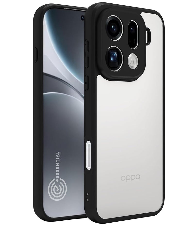 KAPAVER Essential Back Cover Case Compatible with Oppo Find X9 Pro (PC+TPU) (Black) - Image 1
