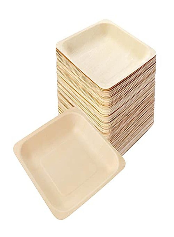 Perfectware Earth Friendly All Natural Premium Quality 100% Compostable & Biodegradable 5 Inch Birch Wood Disposable Plates. Great for Parties, Wedding Events (5.5" x 5.5" Appetizer Plate) 25 pc - Image 1
