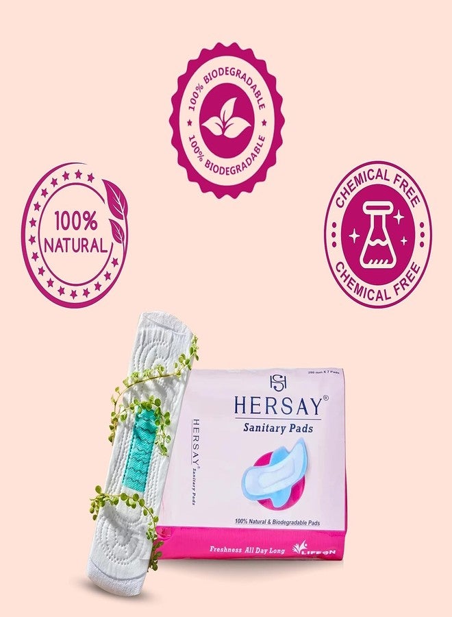 Hersay Sanitary Pads For Women | 100% Natural | Thin & Safe pads | Maximum Absorption, Extra Coverage & Leakage Protection | Free From Rashes & Irritation | Pack of 5 (7 pads each) | 35 pads - Image 3