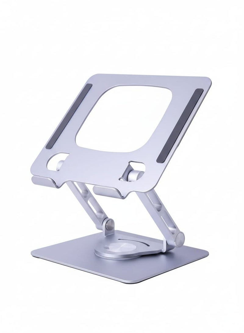 ني فو حامل معدني كامل للأجهزة اللوحية والهواتف المحمولة NP-T3، حامل قابل للدوران 360 درجة مع قاعدة غير قابلة للانزلاق، ارتفاع مرن وتصميم مستقر، متوافق مع أجهزة iPad والأجهزة اللوحية وMacBook، قوي للغاية وذو قبضة قوية - Image 2