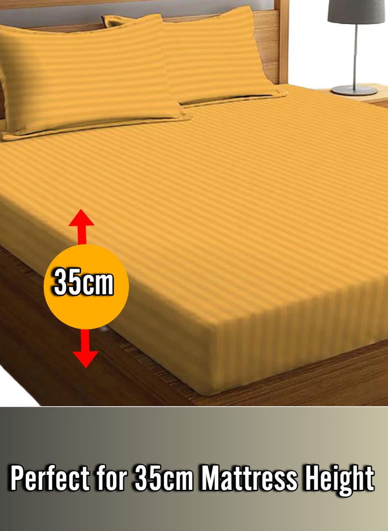 بلوبيري ملاءة سرير قطنية قماش مخطط مع قطعة واحدة كيس وسادة 150x200+35 سم - Image 2