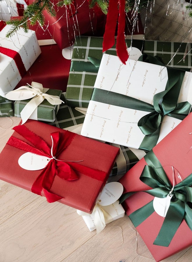 Merry Market لفائف ورق تغليف هدايا عيد الميلاد من ميري ماركت، ورق تغليف فاخر غير لامع، لفة كبيرة 30 بوصة × 168 بوصة، تصميم مربعات ذهبي، تغليف هدايا العيد - Image 5