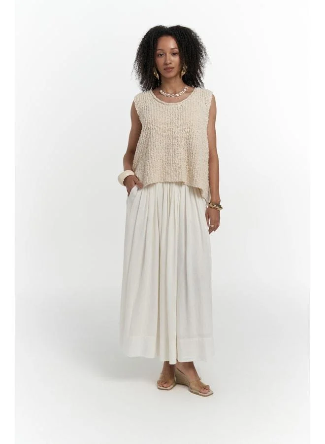 Bohemai  Comfortable Knit Beige Crop Top. for Women | Best Price UAE