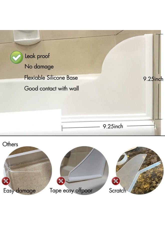 Spidfee Shower Splash Guard Kit, Large Splash Guards for Bathtub Waterproof Self-Adhesive Shower Corner Guards to Keep Water in Shower or Bath, Pack of 2 - Image 3