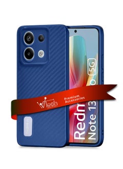 Wtech Soft Liquid Silicone Carbon Fiber Texture Case Cover For Xiaomi Redmi Note 13 Pro 4G 2024 Navy Blue  - Image 1